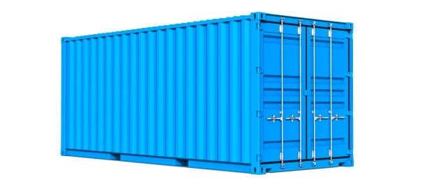 Standard 20 foot shipping container used in sea freight CBM to kg conversion.